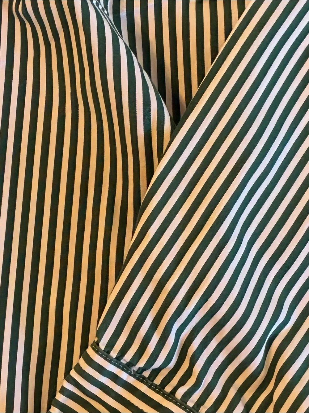 Boys Size 7 Ralph Lauren Green & White Striped Button-Down Shirt